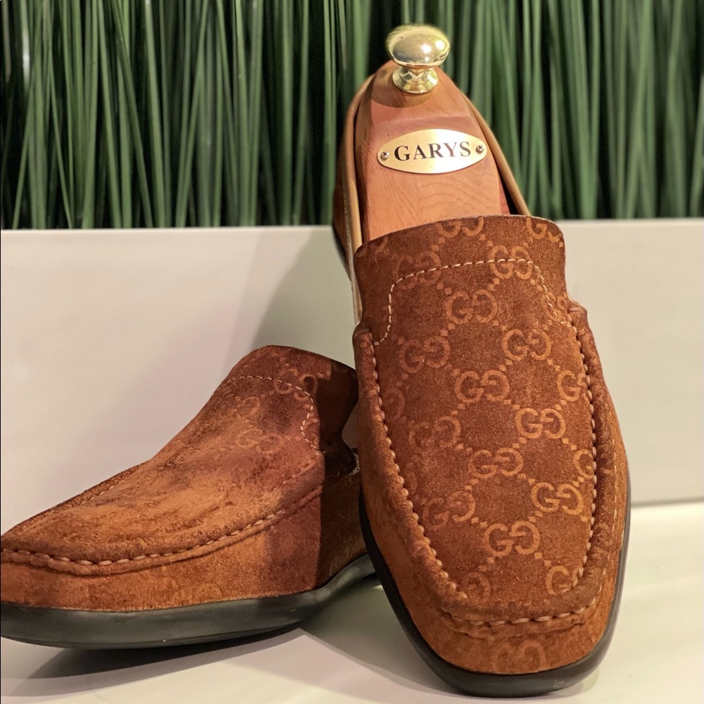COPY - Gucci Brown Suede Emblem Slip on Loafer🔥🔥Mens 11🔥🔥Great Quality